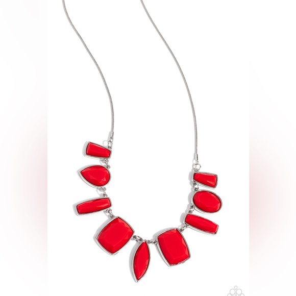 Red Necklace Earrings Included - Picture 1 of 4